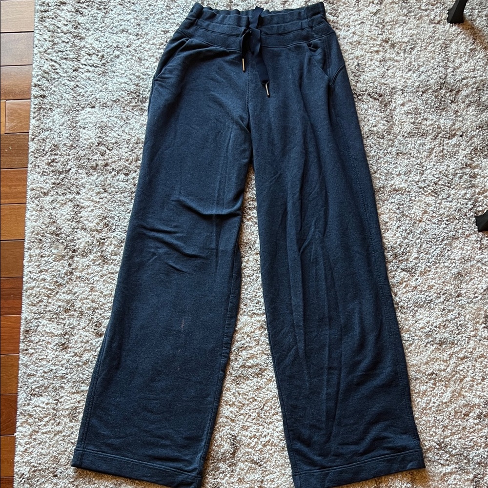 Athleta Navy Wide-Leg Sweat Pants